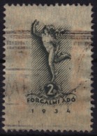 1934 Hungary - Value Added Tax (VAT) FISCAL BILL Tax - Revenue Stamp - 2 P - Used - Hermes / Greek Mythology - Fiscale Zegels