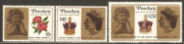 Penrhyn 1986 Mi# 442-444 ** MNH - Elizabeth II, 60th Birthday - Penrhyn