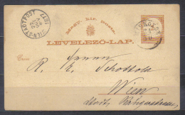 Hungary Postal Stationery Posted 1877 Miskolz To Wien - Briefe U. Dokumente