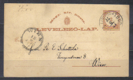 Hungary Postal Stationery Posted 1877 Budapest  To Wien - Covers & Documents