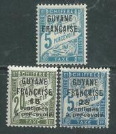 Guyane  Taxe N° 1 + 3 + 5  X Timbres-taxe De France Surchargés : Les 3 Valeurs Trace De  Charnière Sinon TB - Unused Stamps