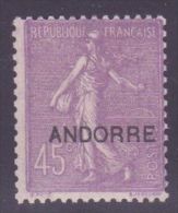 ANDORRE N° 14 \" SEMEUSE 45c LILAS\" NEUF Xx TTB - Other & Unclassified