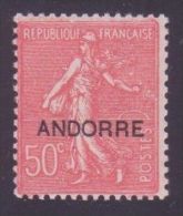 ANDORRE N° 15 \" SEMEUSE 50c ROUGE\" NEUF Xx TTB - Other & Unclassified