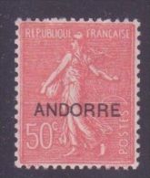 ANDORRE N° 15 \" SEMEUSE 50c ROUGE\" NEUF Xx TTB - Other & Unclassified