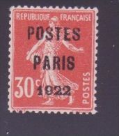 FRANCE PREOBLITERE 32 \" POSTES PARIS 1922 \"NEUF (x) TTB - Altri & Non Classificati