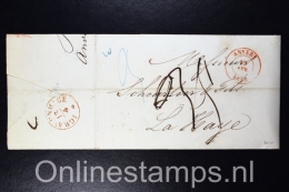 Belgium: Complete Letter 1845 Antwerp  To The Hague Holland - 1830-1849 (Onafhankelijk België)