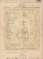 GYMNASIUM DIPLOMA, 4TH GRADE, 30+ 10 FILLER STAMP, WATERMARKED PAPER, 1918, HUNGARY - Diplome Und Schulzeugnisse