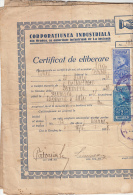 VOCATIONAL SCHOOL DIPLOMA, 4 KING FERDINAND REVENUE STAMPS, 1929, ROMANIA - Diplome Und Schulzeugnisse