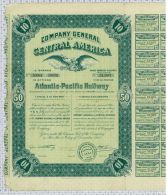 Company General Of Central America Atlantic Pacific Railway, Arizona, Signature Armstrong - Chemin De Fer & Tramway