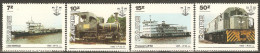 Zaire 1985 Mi# 924-927 ** MNH - Natl. Transit Authority, 50th Anniv. / Ships / Trains - Unused Stamps