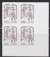 = Marianne Et La Jeunesse 2013 Autocollant X 4 Valeur 0.05€, Coin Bas De Feuille, N°848 Neuf - 2013-2018 Marianne Van Ciappa-Kawena