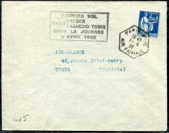 FRANCE - N° 288 / LETTRE DE PARIS LE  1/4/1935, 1er. VOL PARIS TUNIS DU 2/4/1935, MULLER N° 348 - TB - First Flight Covers
