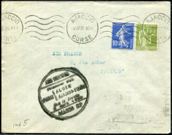 FRANCE - N° 279 + 284A / LETTRE D´AJACCIO LE  2/4/1935, 1er. VOL AJACCIO PARIS DU 2/4/1935, MULLER N° 349 - TB - Erst- U. Sonderflugbriefe