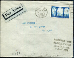 ALGERIE - N° 83 / LETTRE D'ALGER LE 1/4/1935, 1er. VOL ALGER PARIS DU 2/4/1935, MULLER N° 55 - TB - Lettres & Documents
