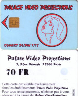 FRANCE CARTE A PUCE CHIP CARD PALACE VIDEO PARIS 9E 70F PUCE PHILIPS RARE - Ausstellungskarten