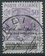 1924 REGNO USATO PARASTATALI SOPRASTAMPATO 50 CENT - ED423 - Franchigia