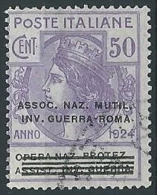 1924 REGNO USATO PARASTATALI SOPRASTAMPATO 50 CENT - ED425 - Zonder Portkosten