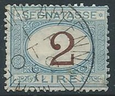 1870-74 REGNO USATO SEGNATASSE 2 LIRE - ED432 - Strafport
