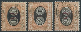 1890-91 REGNO USATO SEGNATASSE MASCHERINE 3 VALORI - ED433 - Portomarken
