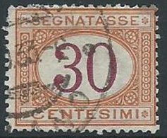 1890-94 REGNO USATO SEGNATASSE 30 CENT - ED433 - Portomarken
