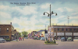 Ohio Columbiana The Square Showing Main Street Curteich - Andere & Zonder Classificatie