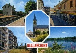 91-BALLANCOURT...DIVERS ASPECTS DE LA VILLE DONT GARE AVEC TRAINS,COMMERC....CPM - Ballancourt Sur Essonne