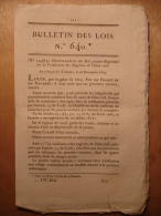 BULLETIN DES LOIS De DECEMBRE 1823 - REGLEMENT REGISTRES ETAT CIVIL MARIAGES DECES - BORDEAUX - SUBSISTANCES MILITAIRES - Gesetze & Erlasse