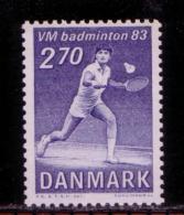 BADMINTON  World Championship Weltmeisterschaft Championnat Du Monde  DENMARK DANMARK DÄNMARK 1983 MI 770 MNH - Badminton