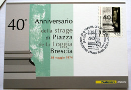 ITALY 2014 - OFFICIAL MAXICARD 40TH ANNIVERSARY PIAZZA DELLA LOGGIA BRESCIA - 2011-20: Mint/hinged