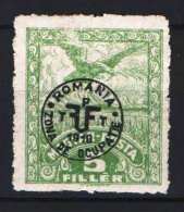 Hungary - DEBRECEN 1920. (Romania) Occupation Stamp 5 F Stamp IN SPECIAL BRIGHT CHALK PAPIER MH (*) - Ortsausgaben