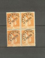 FRANCE STAMP TIMBRE PREOBLITERE N° 75 \" TYPE PAIX 80c BLOC DE 4 \" NEUF Xx TTB - Other & Unclassified