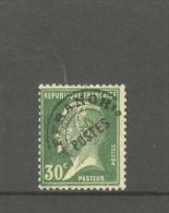FRANCE STAMP TIMBRE PREOBLITERE N° 66 \" PASTEUR 30c VERT \" NEUF Xx TB - Andere & Zonder Classificatie
