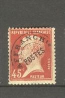 FRANCE STAMP TIMBRE PREOBLITERE N° 67 \" PASTEUR 45c ROUGE \" NEUF Xx TB - Autres & Non Classés