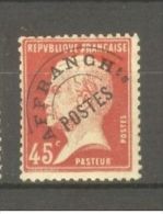 FRANCE STAMP TIMBRE PREOBLITERE N° 67 \" PASTEUR 45c ROUGE \" NEUF Xx TB - Autres & Non Classés