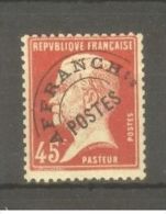 FRANCE STAMP TIMBRE PREOBLITERE N° 67 \" PASTEUR 45c ROUGE \" NEUF Xx TTB - Autres & Non Classés