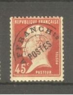 FRANCE STAMP TIMBRE PREOBLITERE N° 67 \" PASTEUR 45c ROUGE \" NEUF Xx TTB - Autres & Non Classés