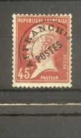 FRANCE STAMP TIMBRE PREOBLITERE N° 67 \" PASTEUR 45c ROUGE \" NEUF Xx TTB - Andere & Zonder Classificatie