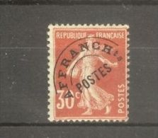 FRANCE STAMP TIMBRE PREOBLITERE N°58 \" SEMEUSE FOND PLEIN 30c ROUGE \" NEUF Xx TB - Other & Unclassified