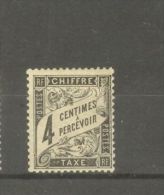 FRANCE STAMP TIMBRE TAXE N° 13 \"TYPE DUVAL 4c NOIR\" NEUF Xx TTB - Autres & Non Classés