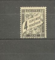FRANCE STAMP TIMBRE TAXE N° 13 \"TYPE DUVAL 4c NOIR\" NEUF Xx TTB - Other & Unclassified