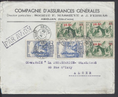 COTE D'IVOIRE -  1944 -  Cnie D'ASSURANCES GENERALES -  LETTRE DE ABIDJAN à DESTINATION DE ALGER - - Covers & Documents
