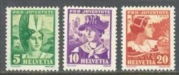 1934 SWITZERLAND PRO JUVENTUTE MICHEL: 281-283 MH * - Neufs