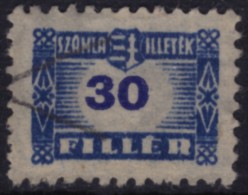 1946 Hungary - FISCAL BILL Tax - Revenue Stamp - 30 F - Used - Fiscales