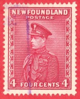 Newfoundland # 189 - 4 Cents - O - Dated  1932-1937 - Prince Of Wales /  Prince De Galle - 1908-1947