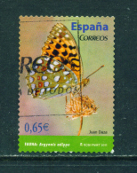 SPAIN  -  2011  Butterflies  65c  Used As Scan - Oblitérés