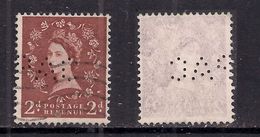 GB 1958 QE2 2d Wilding Perfins "PAC" Wmk 179 SG 573...( C730 ) - Gezähnt (perforiert)