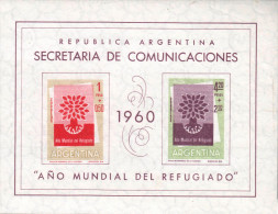 G)1960 ARGENTINA, TREE-ROOTS, WORLD REFUGEE YEAR, S/S, MNH - Nuovi