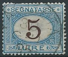 1870-74 REGNO USATO SEGNATASSE 5 LIRE - ED478 - Segnatasse