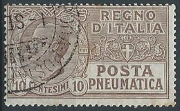 1913-23 REGNO USATO POSTA PNEUMATICA 10 CENT - ED477 - Correo Neumático