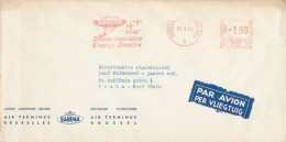 I4498 - Belgium (1957) Bruxelles - Brussel: SABENA Services Impeccables ... (franking Machines) / Praha 120 (letter) - Covers & Documents